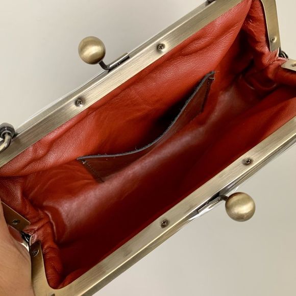 3-Way Use Handmade Genuine Embossed Leather Kisslock Clutch bag - Picture 15 of 16